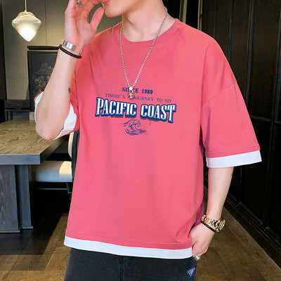 Tricou larg casual barbatesc cu imprimeu in mai multe culori