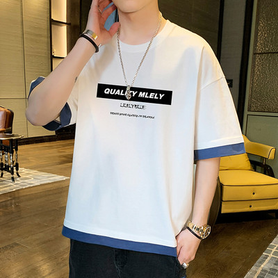 Tricou larg casual barbatesc cu imprimeu in mai multe culori