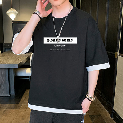 Tricou larg casual barbatesc cu imprimeu in mai multe culori