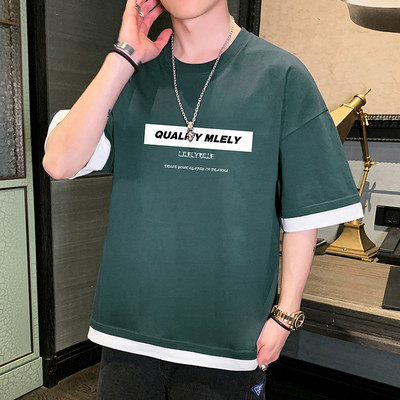 Tricou larg casual barbatesc cu imprimeu in mai multe culori