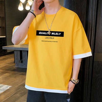 Tricou larg casual barbatesc cu imprimeu in mai multe culori