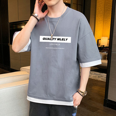 Tricou larg casual barbatesc cu imprimeu in mai multe culori