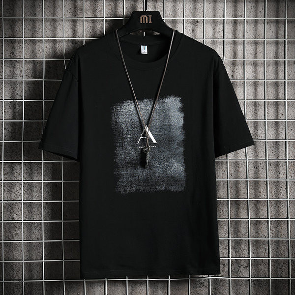 Tricou modern pentru bărbați cu broderie și mâneci scurte