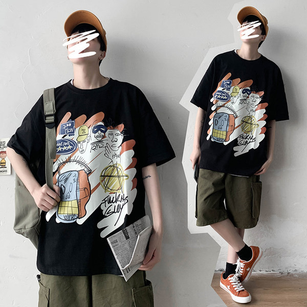 Tricou barbat model nou - model larg cu aplicatie