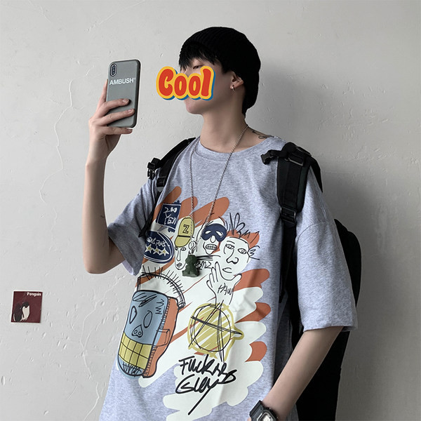 Tricou barbat model nou - model larg cu aplicatie