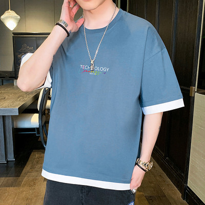 Tricou casual cu imprimeu - model larg pentru barbati