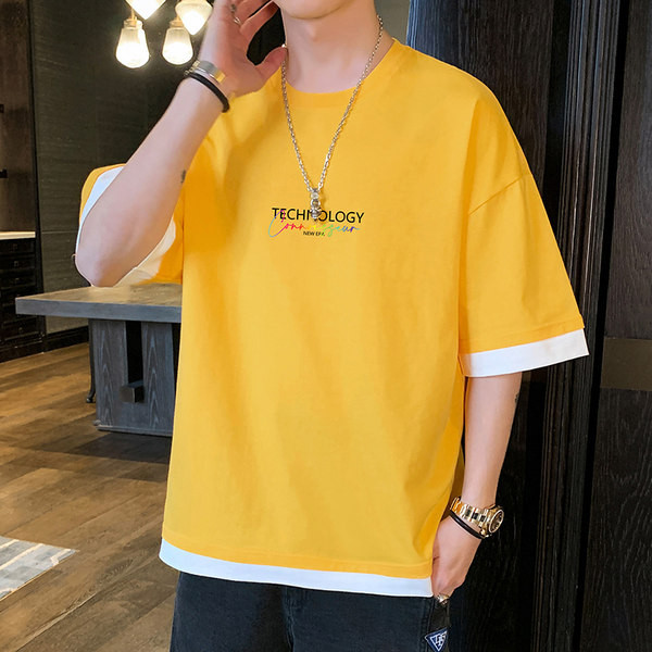 Tricou casual cu imprimeu - model larg pentru barbati