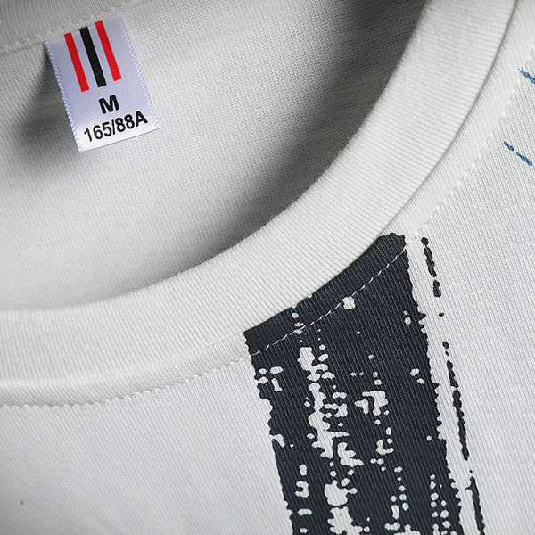 Tricou casual cu imprimeu si maneci scurte - in alb si negru