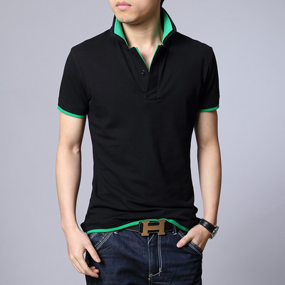 Bluză de vară pentru bărbați cu guler clasic și mâneci scurte