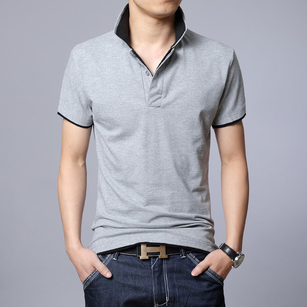 Bluză de vară pentru bărbați cu guler clasic și mâneci scurte