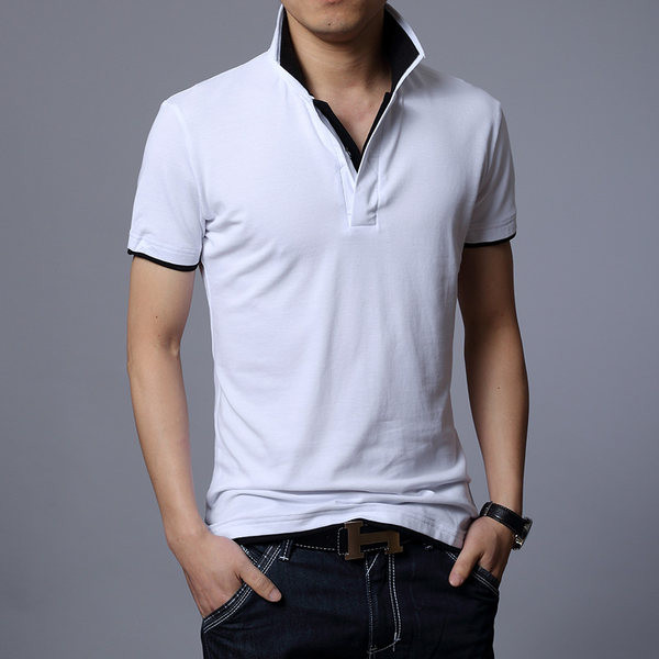 Bluză de vară pentru bărbați cu guler clasic și mâneci scurte