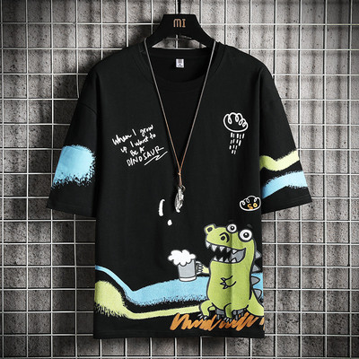 Tricou bărbați colorat cu aplicații și inscripții