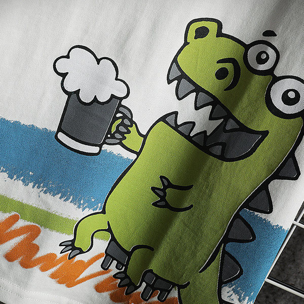 Tricou bărbați colorat cu aplicații și inscripții