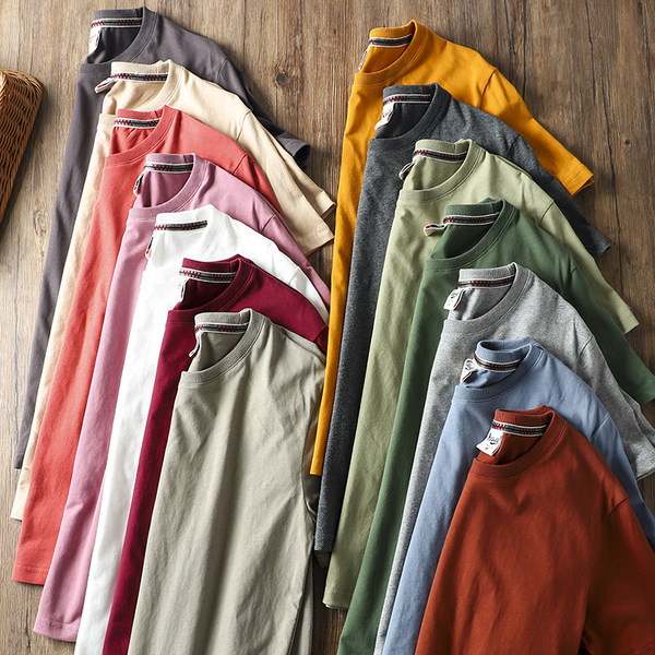 Tricou de vară pentru bărbați, într-o singură culoare, cu mâneci scurte