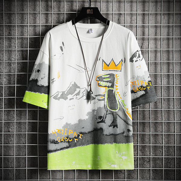 Tricou barbatesc model nou cu aplicatie si maneci scurte