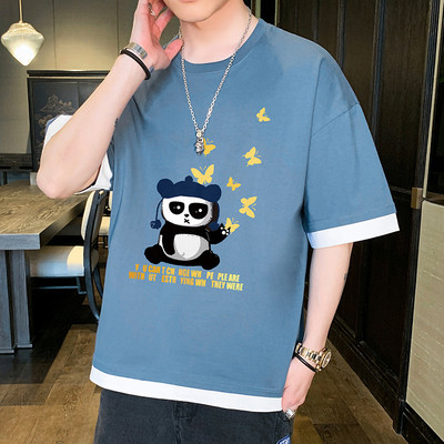 Tricou barbatesc cu imprimeu in mai multe culori - model larg