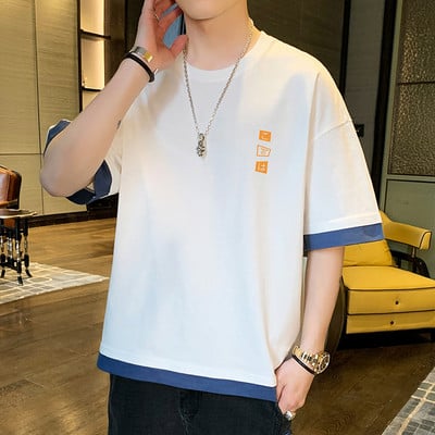 Tricou casual cu imprimeu si maneci scurte in mai multe culori