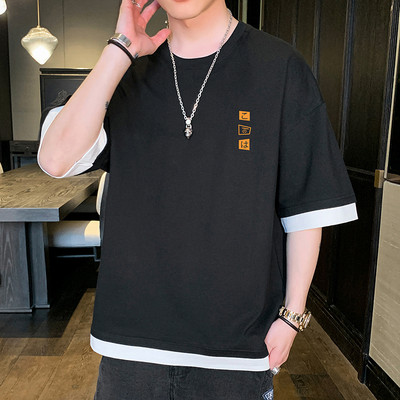 Tricou casual cu imprimeu si maneci scurte in mai multe culori