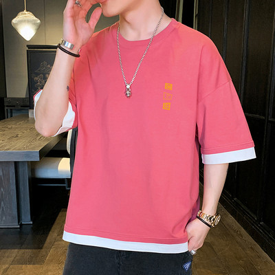 Tricou casual cu imprimeu si maneci scurte in mai multe culori