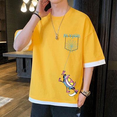 Tricou casual cu imprimeu si maneci scurte in mai multe culori