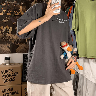 Tricou barbatesc model nou cu aplicatie colorata - model larg