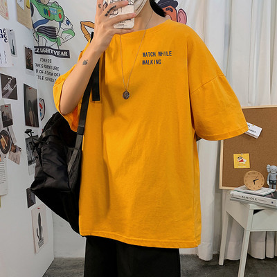 Tricou barbatesc model nou cu aplicatie colorata - model larg