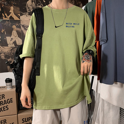 Tricou barbatesc model nou cu aplicatie colorata - model larg