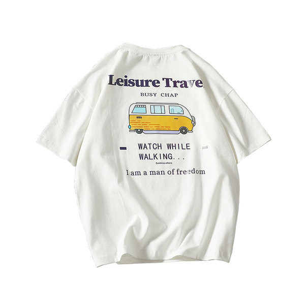 Tricou barbatesc model nou cu aplicatie colorata - model larg