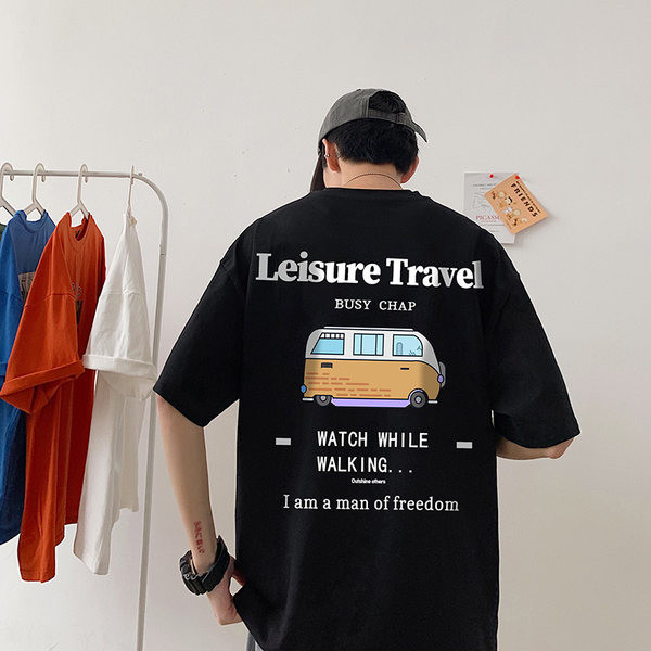 Tricou barbatesc model nou cu aplicatie colorata - model larg