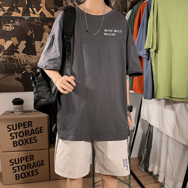 Tricou barbatesc model nou cu aplicatie colorata - model larg