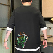 Jauna modeļa vīriešu t-krekls ar apdruku mugurpusē - īsām piedurknēm