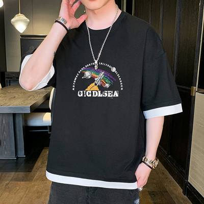 Jauna modeļa vīriešu t-krekls ar apdruku mugurpusē - īsām piedurknēm