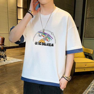 Jauna modeļa vīriešu t-krekls ar apdruku mugurpusē - īsām piedurknēm