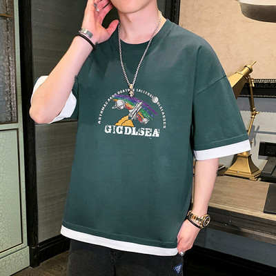 Jauna modeļa vīriešu t-krekls ar apdruku mugurpusē - īsām piedurknēm