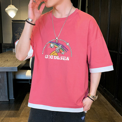 Jauna modeļa vīriešu t-krekls ar apdruku mugurpusē - īsām piedurknēm