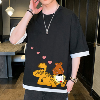 Jauna modeļa vīriešu t-krekls ar apdruku mugurpusē - īsām piedurknēm