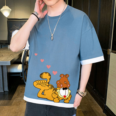 Jauna modeļa vīriešu t-krekls ar apdruku mugurpusē - īsām piedurknēm