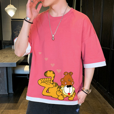 Jauna modeļa vīriešu t-krekls ar apdruku mugurpusē - īsām piedurknēm