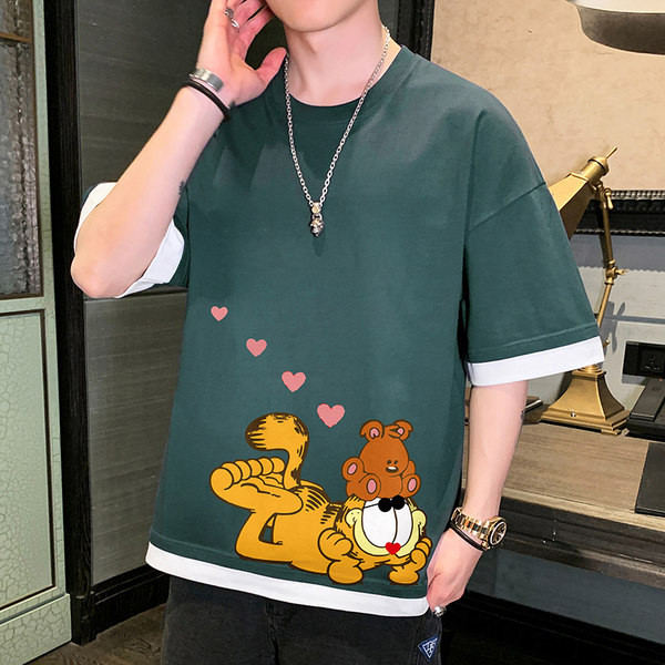 Jauna modeļa vīriešu t-krekls ar apdruku mugurpusē - īsām piedurknēm