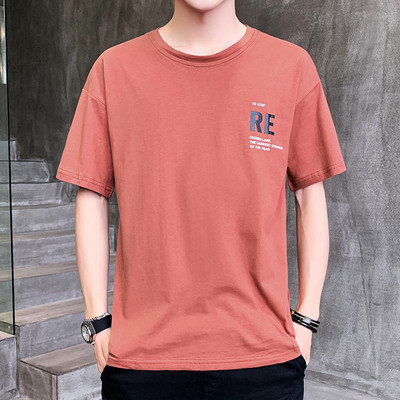 Tricou la zi cu inscripție și mâneci scurte - pentru bărbați