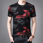 Muška pripijena majica kratkih rukava u preljevnim bojama