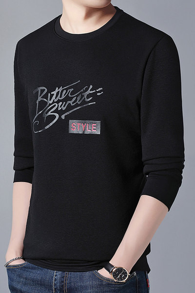 Bluză de primăvară-toamnă cu mâneci lungi și inscripție