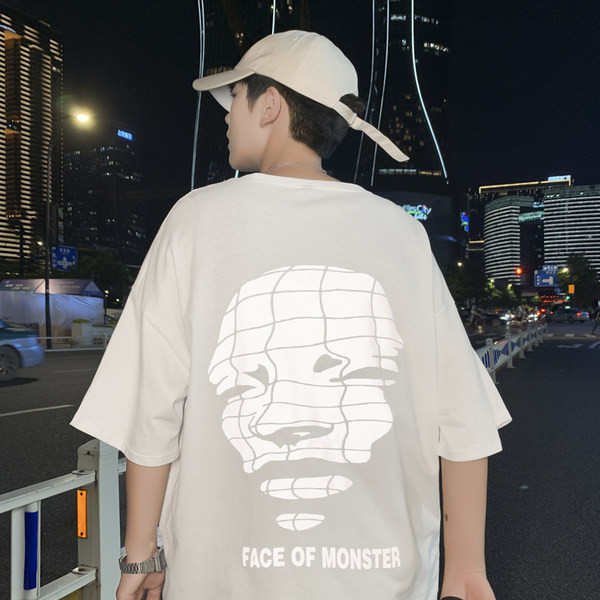 Ležerna muška majica s aplikacijom i okruglim izrezom u dvije boje