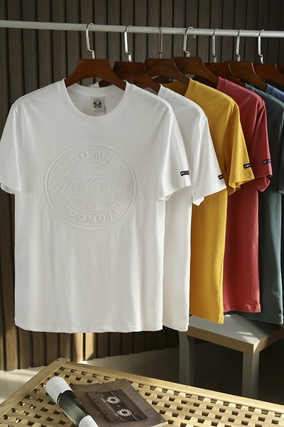 Tricou de vară pentru bărbați modern, cu decolteu rotund