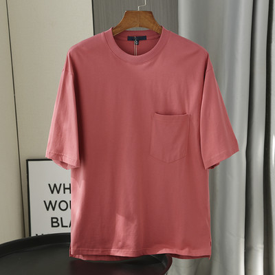 Tricou barbatesc monocolor cu buzunar