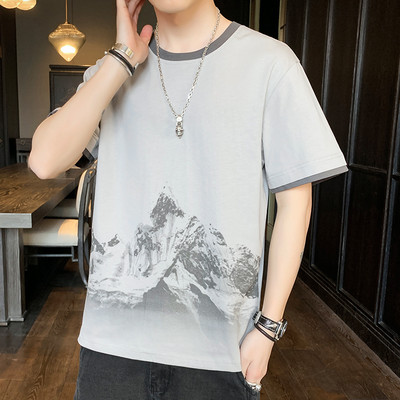 Tricou casual barbatesc cu maneca scurta - model larg