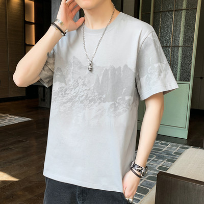 Tricou casual barbatesc cu maneca scurta - model larg