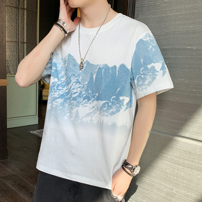 Tricou casual barbatesc cu maneca scurta - model larg