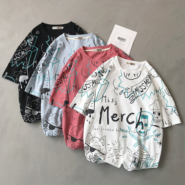 Tricou bărbătesc în patru culori cu mâneci scurte și inscripții