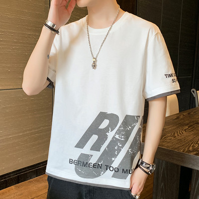 Tricou barbatesc cu maneca scurta si imprimeu in mai multe culori